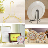 Maxbell 2Pcs Iron Display Easel China Bowl Plate Tabletop Display Rack Holder 4inch