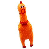 Maxbell Maxbell Small Screaming Rubber Chicken Squeaky Pet Tough Dog Chew Treat Toy Orange