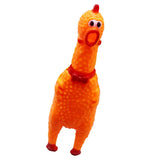 Maxbell Maxbell Small Screaming Rubber Chicken Squeaky Pet Tough Dog Chew Treat Toy Orange