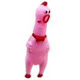 Maxbell Maxbell Small Screaming Rubber Chicken Squeaky Pet Tough Dog Chew Treat Toy Pink