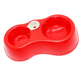 Maxbell Maxbell Pet Dog Cat Food Water Fountain Dish Feeder Double Plastic Bowl Red
