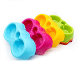 Maxbell Maxbell Pet Dog Cat Food Water Fountain Dish Feeder Double Plastic Bowl Orange