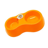 Maxbell Maxbell Pet Dog Cat Food Water Fountain Dish Feeder Double Plastic Bowl Orange