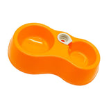 Maxbell Maxbell Pet Dog Cat Food Water Fountain Dish Feeder Double Plastic Bowl Orange