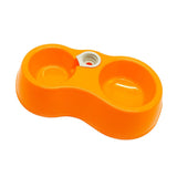 Maxbell Maxbell Pet Dog Cat Food Water Fountain Dish Feeder Double Plastic Bowl Orange