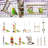 Maxbell 4 pcs Bird Swing Parrot Cage Toys Swing Hanging Play w/ Mirror Landing Perch