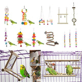 Maxbell 4 pcs Bird Swing Parrot Cage Toys Swing Hanging Play w/ Mirror Landing Perch