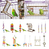 Maxbell 4 pcs Bird Swing Parrot Cage Toys Swing Hanging Play w/ Mirror Landing Perch