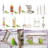 Maxbell 4 pcs Bird Swing Parrot Cage Toys Swing Hanging Play w/ Mirror Landing Perch