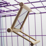 Maxbell 2 pcs Swing Parrot Cage Toys Swing Hanging Play with Mirror Landing Perch