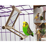 Maxbell 4 pcs Bird Swing Parrot Cage Toys Swing Hanging Play w/ Mirror Landing Perch