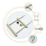 Bird Parrot Parakeet Budgie Toy Wood Swing with Bell Cage Hanging Perch