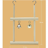 Bird Parrot Parakeet Budgie Toy Wood Swing with Bell Cage Hanging Perch
