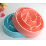 Maxbell Maxbell Pet Dog Plastic Bowl Interactive Slow Food Anti Gulp Feed Healthy Dish Pink