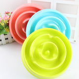 Maxbell Maxbell Pet Dog Plastic Bowl Interactive Slow Food Anti Gulp Feed Healthy Dish Pink