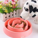 Maxbell Maxbell Pet Dog Plastic Bowl Interactive Slow Food Anti Gulp Feed Healthy Dish Pink