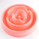 Maxbell Maxbell Pet Dog Plastic Bowl Interactive Slow Food Anti Gulp Feed Healthy Dish Pink