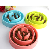 Maxbell Maxbell Pet Dog Plastic Bowl Interactive Slow Food Anti Gulp Feed Healthy Dish Blue