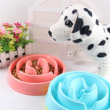 Maxbell Maxbell Pet Dog Plastic Bowl Interactive Slow Food Anti Gulp Feed Healthy Dish Blue