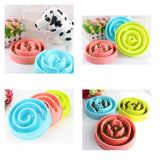 Maxbell Maxbell Pet Dog Plastic Bowl Interactive Slow Food Anti Gulp Feed Healthy Dish Blue
