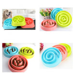 Maxbell Maxbell Pet Dog Plastic Bowl Interactive Slow Food Anti Gulp Feed Healthy Dish Blue