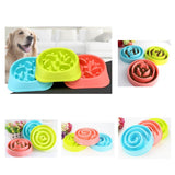 Maxbell Maxbell Pet Dog Plastic Bowl Interactive Slow Food Anti Gulp Feed Healthy Dish Blue