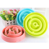 Maxbell Maxbell Pet Dog Plastic Bowl Interactive Slow Food Anti Gulp Feed Healthy Dish Blue