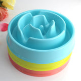 Maxbell Maxbell Pet Dog Plastic Bowl Interactive Slow Food Anti Gulp Feed Healthy Dish Blue
