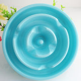 Maxbell Maxbell Pet Dog Plastic Bowl Interactive Slow Food Anti Gulp Feed Healthy Dish Blue