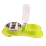 Maxbell Maxbell Anti-slip 2 in 1 Pet Dog Feeder Food Water Dispenser Auto Feeding Bowl Green