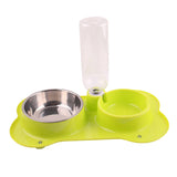 Maxbell Maxbell Anti-slip 2 in 1 Pet Dog Feeder Food Water Dispenser Auto Feeding Bowl Green