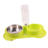 Maxbell Maxbell Anti-slip 2 in 1 Pet Dog Feeder Food Water Dispenser Auto Feeding Bowl Green