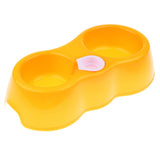 Maxbell Maxbell Pets Dog Cat Food Water Dish Feeder Feeding Double Twin Plastic Bowl Yellow