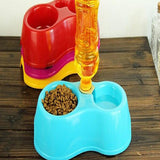 Maxbell Maxbell Pets Dog Cat Food Water Dish Feeder Feeding Double Twin Plastic Bowl Yellow