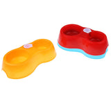 Maxbell Maxbell Pets Dog Cat Food Water Dish Feeder Feeding Double Twin Plastic Bowl Yellow