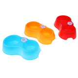 Maxbell Maxbell Pets Dog Cat Food Water Dish Feeder Feeding Double Twin Plastic Bowl Yellow