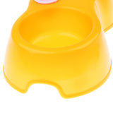 Maxbell Maxbell Pets Dog Cat Food Water Dish Feeder Feeding Double Twin Plastic Bowl Yellow