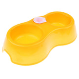 Maxbell Maxbell Pets Dog Cat Food Water Dish Feeder Feeding Double Twin Plastic Bowl Yellow