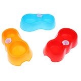 Maxbell Maxbell Pets Dog Cat Food Water Dish Feeder Feeding Double Twin Plastic Bowl Yellow