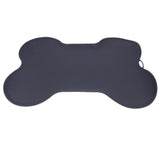 Maxbell Maxbell Pet Feeding Mat Silicone Dog Cat Dish Bowl Waterproof Bone Shape Pad Gray