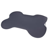 Maxbell Maxbell Pet Feeding Mat Silicone Dog Cat Dish Bowl Waterproof Bone Shape Pad Gray