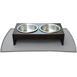 Maxbell Maxbell Pet Dog Feeding Mat Rectangle Silicone Dish Bowl Food Water Placemat  Gray