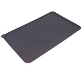 Maxbell Maxbell Pet Dog Feeding Mat Rectangle Silicone Dish Bowl Food Water Placemat  Gray