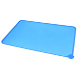 Maxbell Maxbell Pet Dog Feeding Mat Rectangle Silicone Dish Bowl Food Water Placemat  Blue