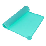 Maxbell Maxbell Pet Dog Feeding Mat Rectangle Silicone Dish Bowl Food Water Placemat  Green