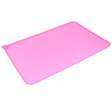 Maxbell Maxbell Pet Dog Feeding Mat Rectangle Silicone Dish Bowl Food Water Placemat  Pink