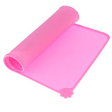 Maxbell Maxbell Pet Dog Feeding Mat Rectangle Silicone Dish Bowl Food Water Placemat  Pink