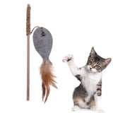 Maxbell Maxbell Cat Feather Toy, Interactive Cat Fishing Toy, Cat Stick Fish Shape Red