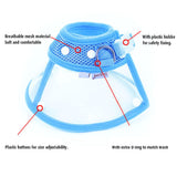 Maxbell Dog Cat Elizabethan Medical Wound Cure Cone Pet Anti-bite Collar Blue L