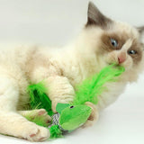 Maxbell Maxbell Funny Pet Cat Toys Feather Fake Fish Kitty Cat Teaser Playing Game Toy Green